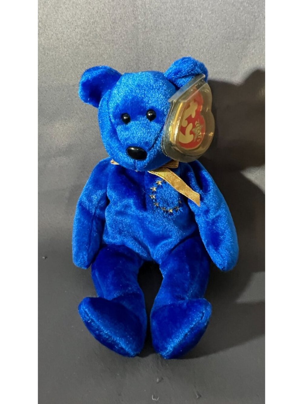 Ty Beanie Babies Collector’s Bear 1999 Unity Blue Velvet Teddy W/Tag